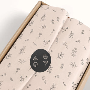 Beige Floral Tissue Paper