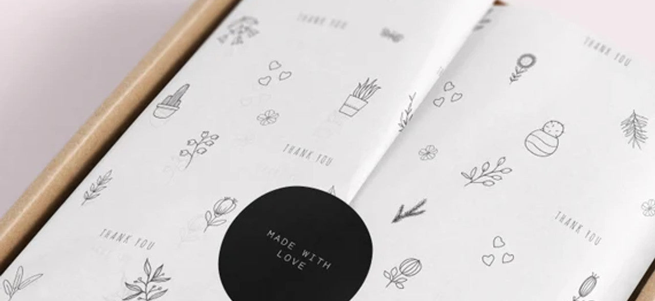 Beige Floral Tissue Paper